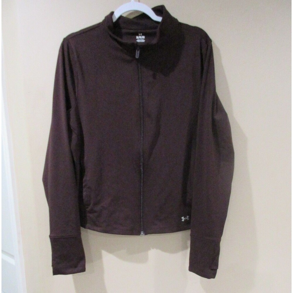 Under Armour Soft Shell Jacket Women XL Burgundy Full Zip Long Sleeve Jordan